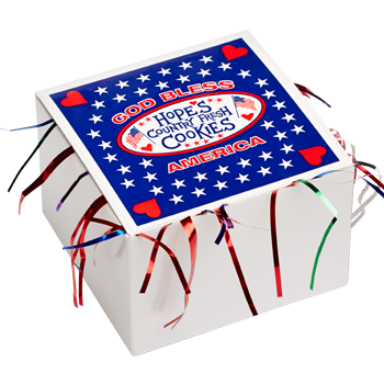 God Bless America Cookie Gift Box with Tinsel
