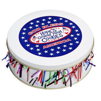 God Bless America Cookie Gift Tin in White
