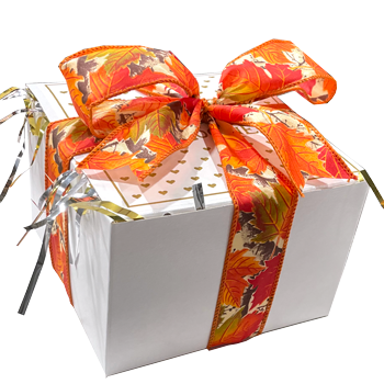 Thanksgiving Cookie Gift Box with Ribbon