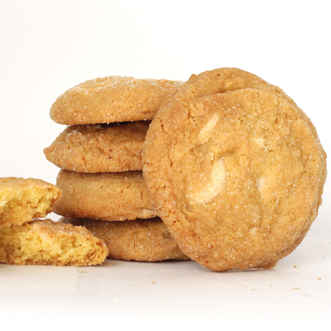 Stack of Lemon Cookies with White Chocolate