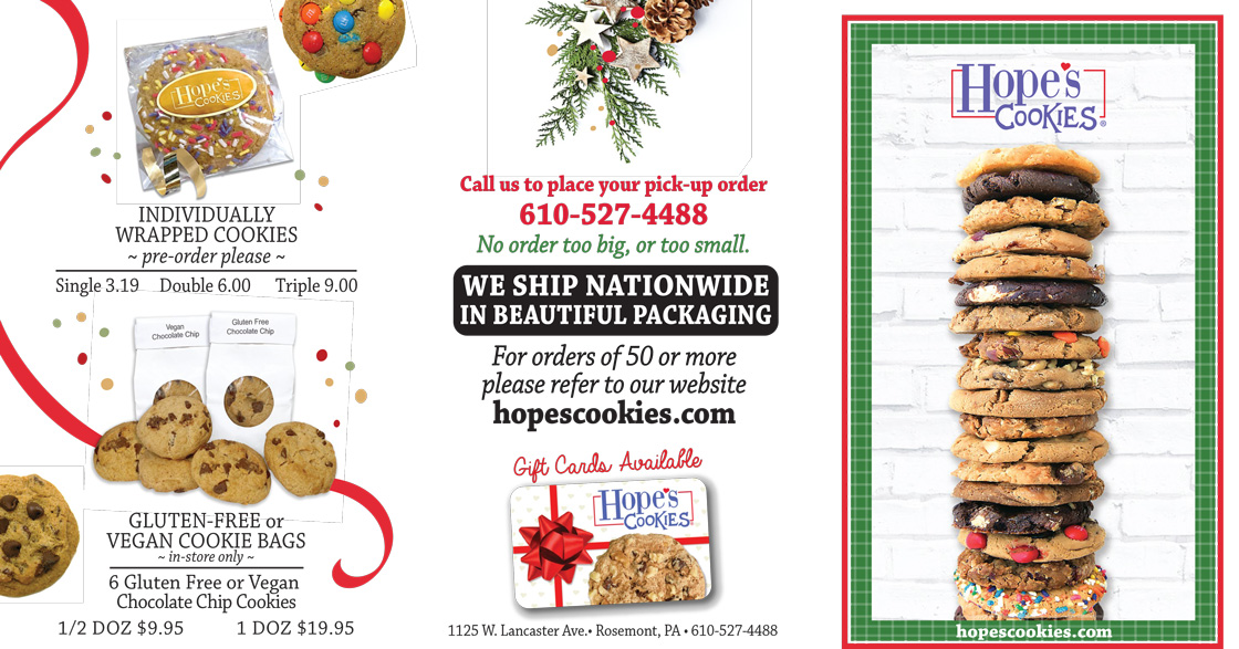 Hope's Cookies Holiday Brochure - Page 1