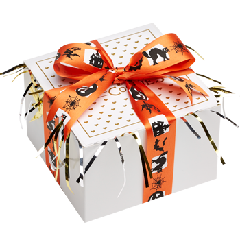 Halloween Pumpkin Cookie Gift Box with Ribbon