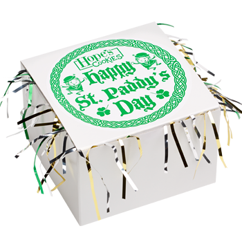 St Patrick's Day Cookie Gift Box with Tinsel