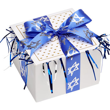 Star of David Cookie Gift Box with Ribbon