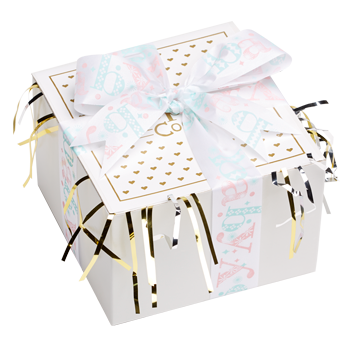 Baby Girl Cookie Gift Box with Ribbon 