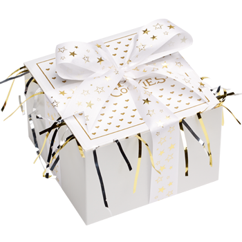 Gold Star Ribbon Cookie Gift Box