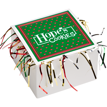 Green Cookie Gift Box with Tinsel