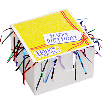 Happy Birthday Cookie Gift Box with Tinsel