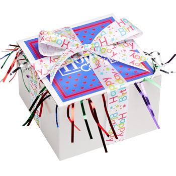 Birthday Cookie Gift Box with Ribbon