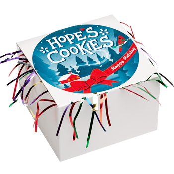 Holiday Cookie Gift Box in White with Tinsel