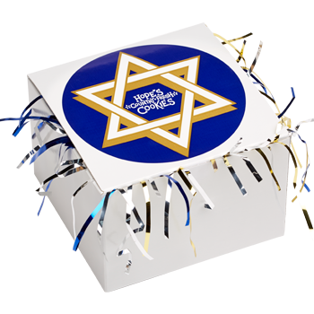 Star of David Cookie Gift Box with Tinsel