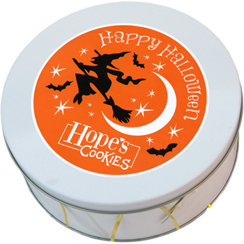 Halloween Cookie Gift Tin in White