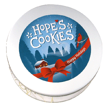Holiday Cookie Gift Tin in White