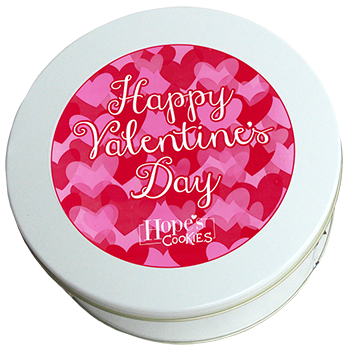 Happy Valentine's Day Cookie Gift Tin in White