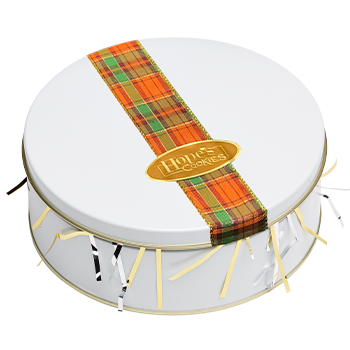 Fall Plaid Ribbon Tin