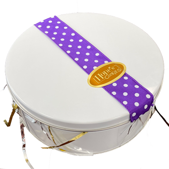 Bright Polka Dots Ribbon Tin